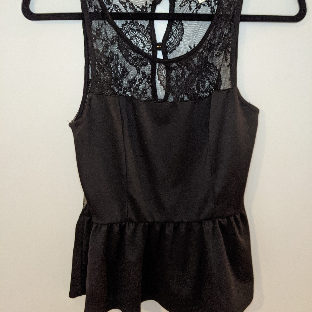 Black Peplum Top
